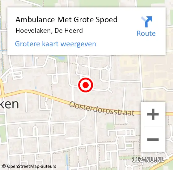 Locatie op kaart van de 112 melding: Ambulance Met Grote Spoed Naar Hoevelaken, De Heerd op 10 maart 2016 16:51