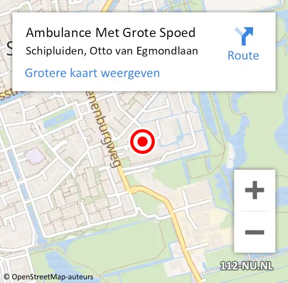 Locatie op kaart van de 112 melding: Ambulance Met Grote Spoed Naar Schipluiden, Otto van Egmondlaan op 10 maart 2016 18:29