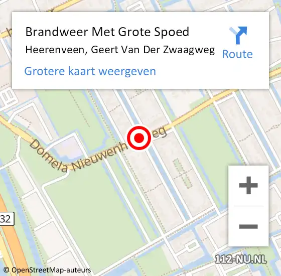 Locatie op kaart van de 112 melding: Brandweer Met Grote Spoed Naar Heerenveen, Geert Van Der Zwaagweg op 10 maart 2016 19:15