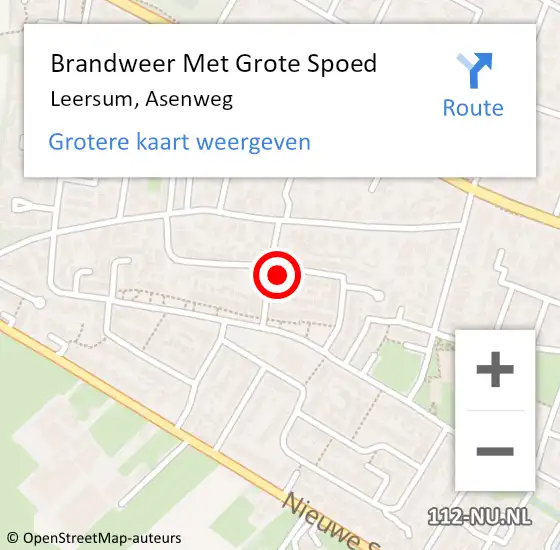 Locatie op kaart van de 112 melding: Brandweer Met Grote Spoed Naar Leersum, Asenweg op 10 maart 2016 19:27