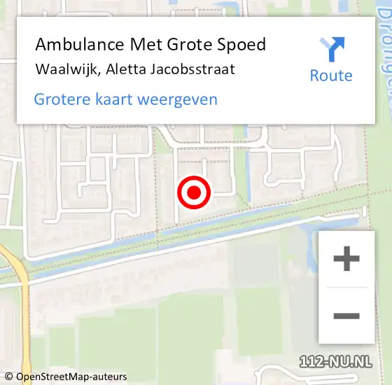 Locatie op kaart van de 112 melding: Ambulance Met Grote Spoed Naar Waalwijk, Aletta Jacobsstraat op 10 maart 2016 19:30