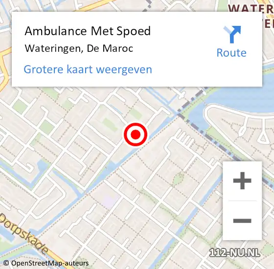 Locatie op kaart van de 112 melding: Ambulance Met Spoed Naar Wateringen, De Maroc op 10 maart 2016 21:11