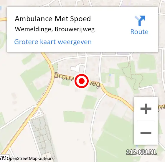 Locatie op kaart van de 112 melding: Ambulance Met Spoed Naar Wemeldinge, Brouwerijweg op 11 maart 2016 01:58