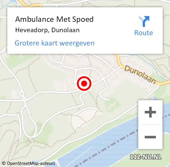 Locatie op kaart van de 112 melding: Ambulance Met Spoed Naar Heveadorp, Dunolaan op 8 december 2013 14:17