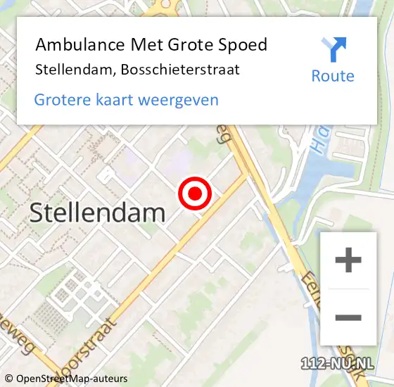 Locatie op kaart van de 112 melding: Ambulance Met Grote Spoed Naar Stellendam, Bosschieterstraat op 11 maart 2016 07:14