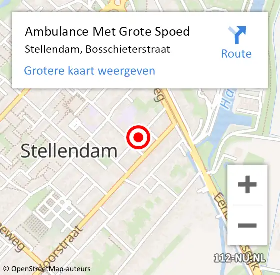 Locatie op kaart van de 112 melding: Ambulance Met Grote Spoed Naar Stellendam, Bosschieterstraat op 11 maart 2016 07:15