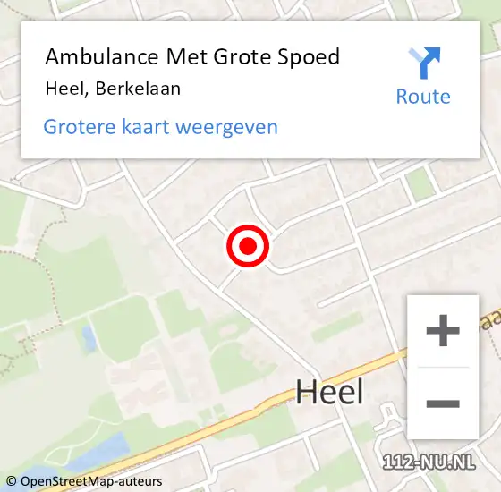 Locatie op kaart van de 112 melding: Ambulance Met Grote Spoed Naar Heel, Berkelaan op 11 maart 2016 08:14