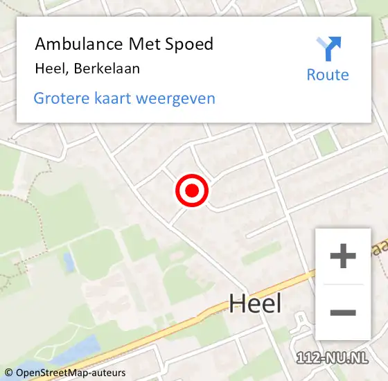 Locatie op kaart van de 112 melding: Ambulance Met Spoed Naar Heel, Berkelaan op 11 maart 2016 08:32