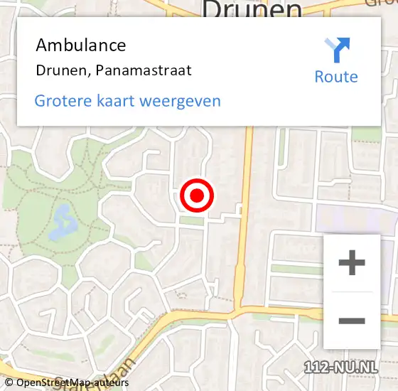 Locatie op kaart van de 112 melding: Ambulance Drunen, Panamastraat op 11 maart 2016 10:07