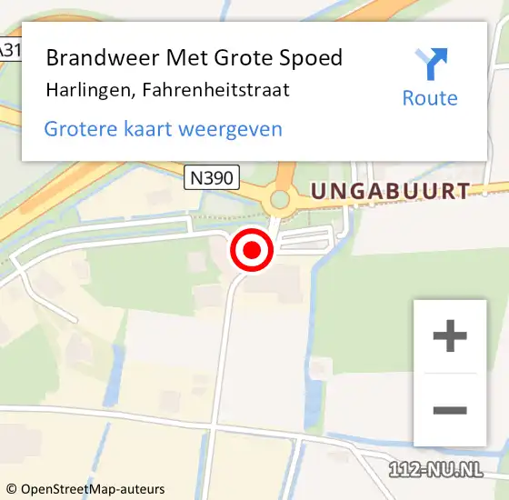 Locatie op kaart van de 112 melding: Brandweer Met Grote Spoed Naar Harlingen, Fahrenheitstraat op 11 maart 2016 11:00