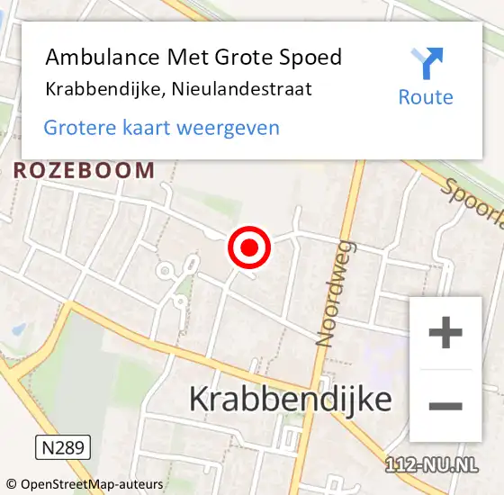 Locatie op kaart van de 112 melding: Ambulance Met Grote Spoed Naar Krabbendijke, Nieulandestraat op 11 maart 2016 11:07