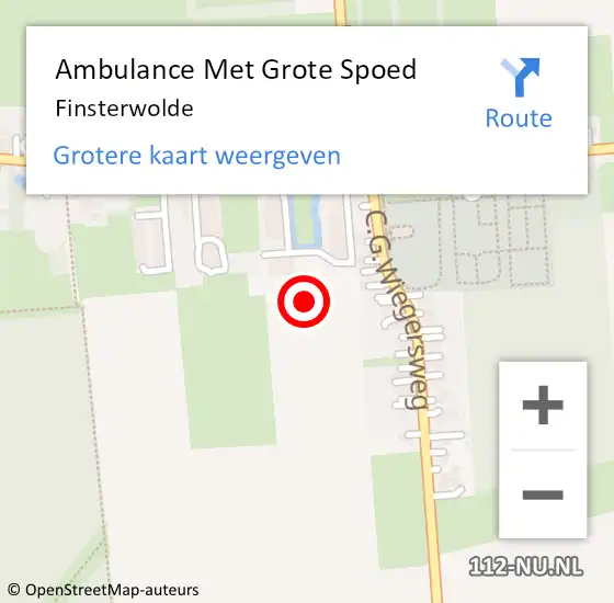Locatie op kaart van de 112 melding: Ambulance Met Grote Spoed Naar Finsterwolde op 11 maart 2016 17:21