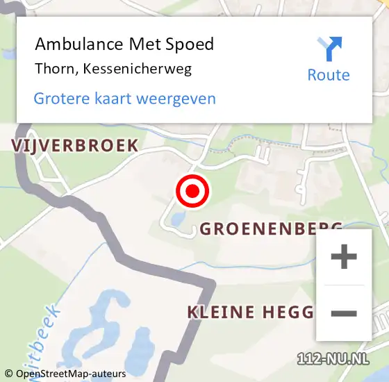 Locatie op kaart van de 112 melding: Ambulance Met Spoed Naar Thorn, Kessenicherweg op 8 december 2013 16:20