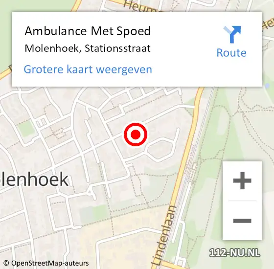 Locatie op kaart van de 112 melding: Ambulance Met Spoed Naar Molenhoek, Stationsstraat op 12 maart 2016 00:13