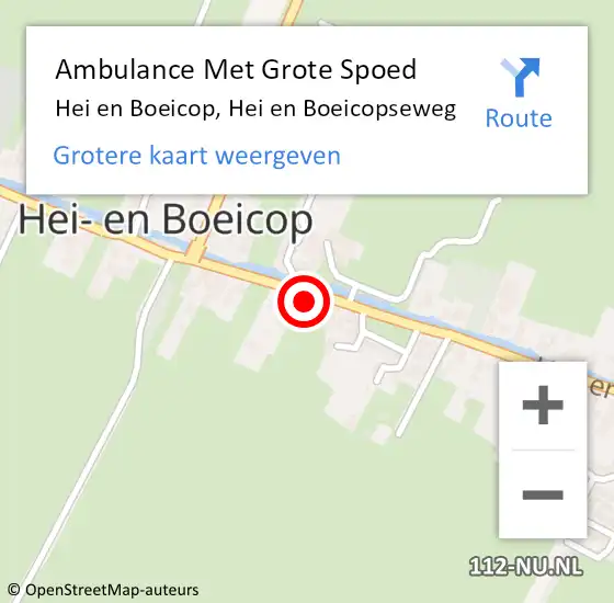 Locatie op kaart van de 112 melding: Ambulance Met Grote Spoed Naar Hei en Boeicop, Hei en Boeicopseweg op 12 maart 2016 07:51