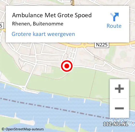 Locatie op kaart van de 112 melding: Ambulance Met Grote Spoed Naar Rhenen, Buitenomme op 12 maart 2016 08:07