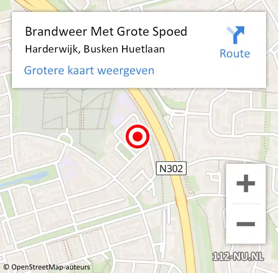 Locatie op kaart van de 112 melding: Brandweer Met Grote Spoed Naar Harderwijk, Busken Huetlaan op 8 december 2013 16:46