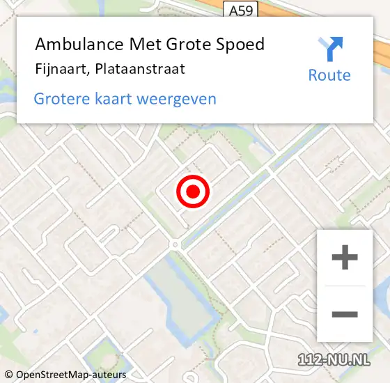 Locatie op kaart van de 112 melding: Ambulance Met Grote Spoed Naar Fijnaart, Plataanstraat op 12 maart 2016 11:23