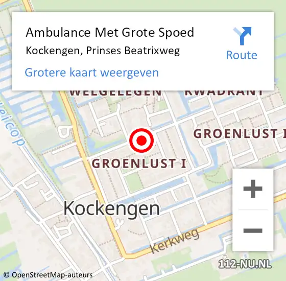 Locatie op kaart van de 112 melding: Ambulance Met Grote Spoed Naar Kockengen, Prinses Beatrixweg op 12 maart 2016 13:41