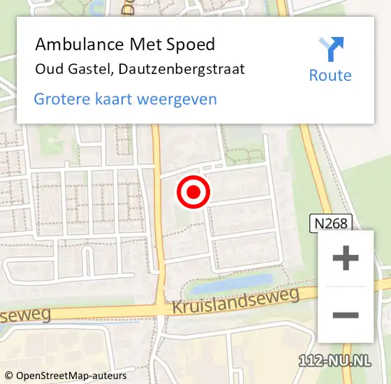 Locatie op kaart van de 112 melding: Ambulance Met Spoed Naar Oud Gastel, Dautzenbergstraat op 12 maart 2016 14:40