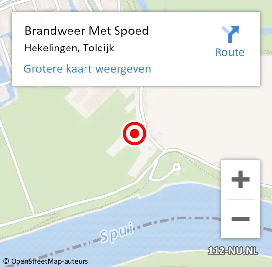 Locatie op kaart van de 112 melding: Brandweer Met Spoed Naar Hekelingen, Toldijk op 12 maart 2016 15:43