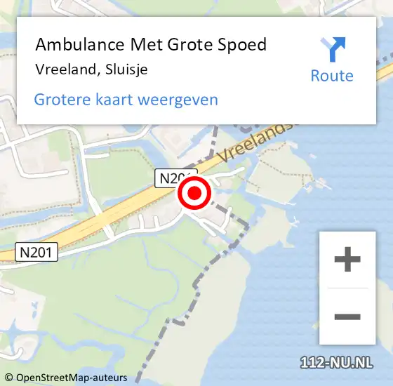 Locatie op kaart van de 112 melding: Ambulance Met Grote Spoed Naar Vreeland, Sluisje op 12 maart 2016 15:47