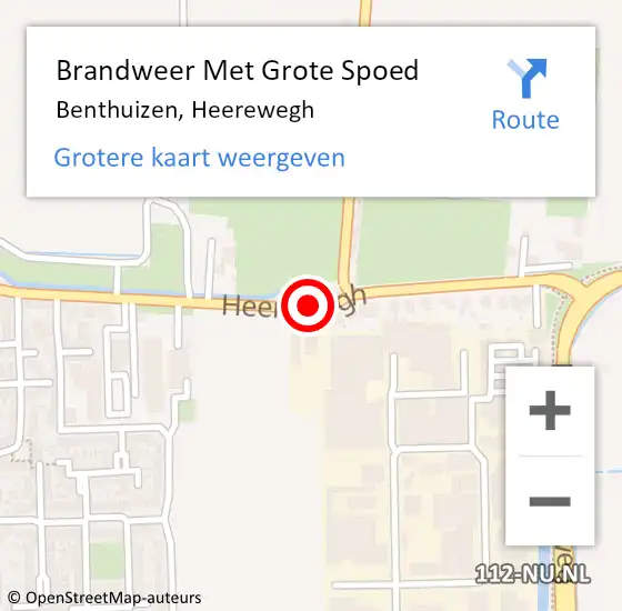 Locatie op kaart van de 112 melding: Brandweer Met Grote Spoed Naar Benthuizen, Heerewegh op 12 maart 2016 16:05