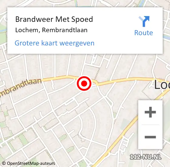 Locatie op kaart van de 112 melding: Brandweer Met Spoed Naar Lochem, Rembrandtlaan op 8 december 2013 17:48