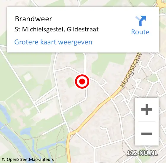 Locatie op kaart van de 112 melding: Brandweer St Michielsgestel, Gildestraat op 12 maart 2016 19:31