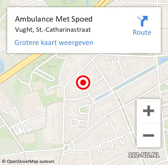 Locatie op kaart van de 112 melding: Ambulance Met Spoed Naar Vught, St.-Catharinastraat op 13 maart 2016 07:30