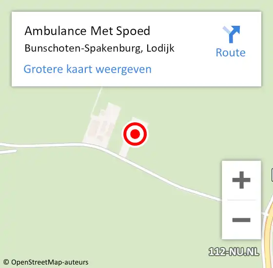 Locatie op kaart van de 112 melding: Ambulance Met Spoed Naar Bunschoten-Spakenburg, Lodijk op 13 maart 2016 09:18