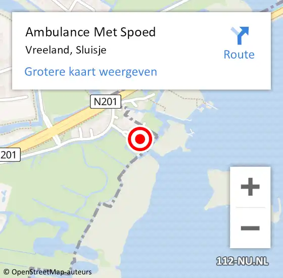 Locatie op kaart van de 112 melding: Ambulance Met Spoed Naar Vreeland, Sluisje op 13 maart 2016 12:08