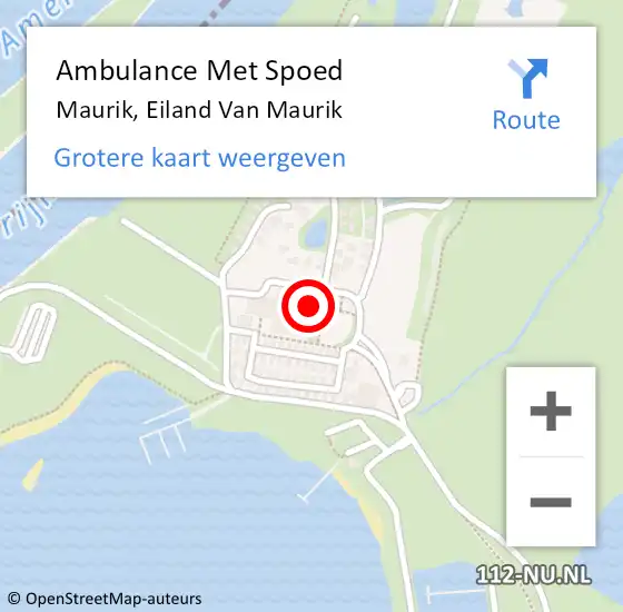 Locatie op kaart van de 112 melding: Ambulance Met Spoed Naar Maurik, Eiland Van Maurik op 13 maart 2016 14:39