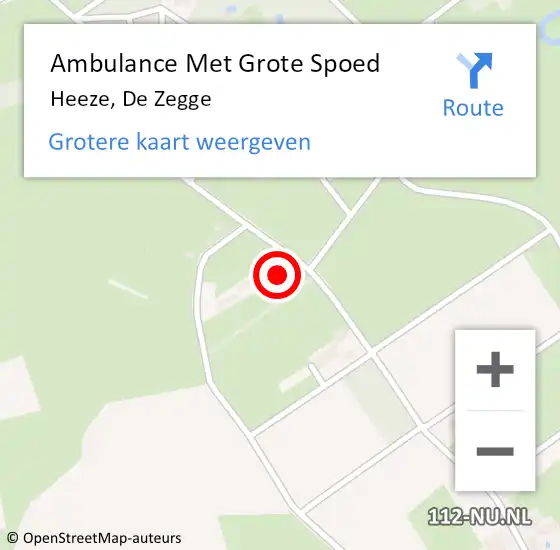 Locatie op kaart van de 112 melding: Ambulance Met Grote Spoed Naar Heeze, De Zegge op 13 maart 2016 15:23