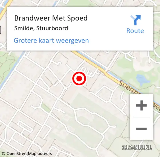 Locatie op kaart van de 112 melding: Brandweer Met Spoed Naar Smilde, Stuurboord op 13 maart 2016 16:53