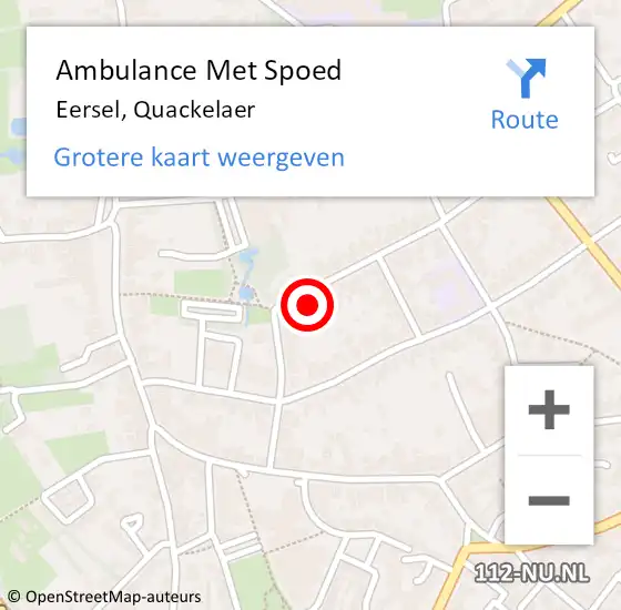 Locatie op kaart van de 112 melding: Ambulance Met Spoed Naar Eersel, Quackelaer op 13 maart 2016 17:59