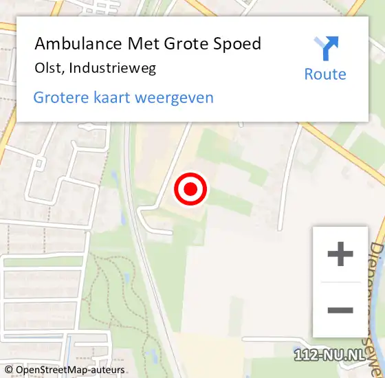 Locatie op kaart van de 112 melding: Ambulance Met Grote Spoed Naar Olst, Industrieweg op 14 maart 2016 08:10