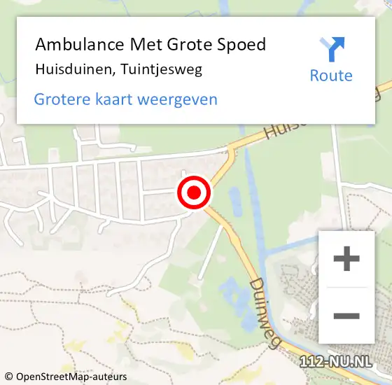 Locatie op kaart van de 112 melding: Ambulance Met Grote Spoed Naar Huisduinen, Tuintjesweg op 14 maart 2016 08:54