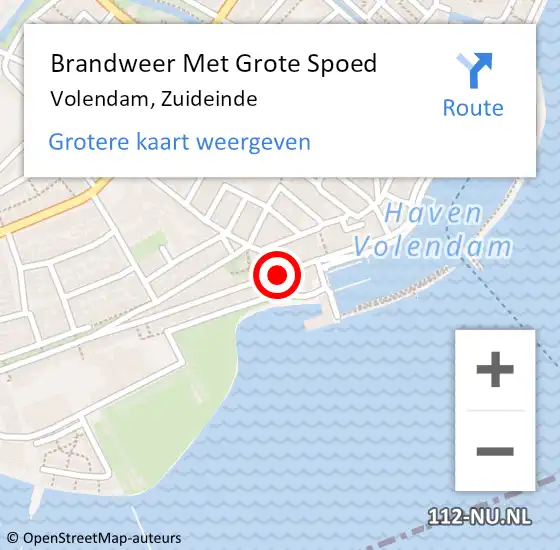 Locatie op kaart van de 112 melding: Brandweer Met Grote Spoed Naar Volendam, Zuideinde op 14 maart 2016 12:08