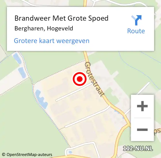 Locatie op kaart van de 112 melding: Brandweer Met Grote Spoed Naar Bergharen, Hogeveld op 14 maart 2016 13:12