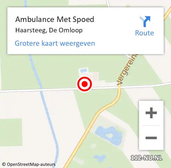 Locatie op kaart van de 112 melding: Ambulance Met Spoed Naar Haarsteeg, De Omloop op 14 maart 2016 16:12