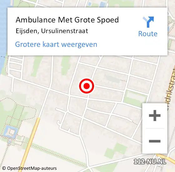 Locatie op kaart van de 112 melding: Ambulance Met Grote Spoed Naar Eijsden, Ursulinenstraat op 8 december 2013 22:41