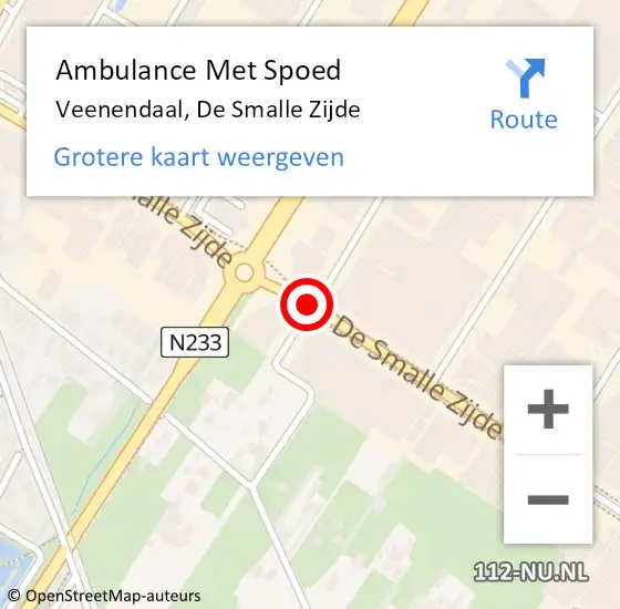 Locatie op kaart van de 112 melding: Ambulance Met Spoed Naar Veenendaal, De Smalle Zijde op 14 maart 2016 16:50