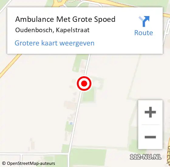 Locatie op kaart van de 112 melding: Ambulance Met Grote Spoed Naar Oudenbosch, Kapelstraat op 14 maart 2016 17:56