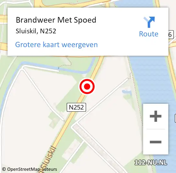 Locatie op kaart van de 112 melding: Brandweer Met Spoed Naar Sluiskil, N252 op 6 september 2013 13:55