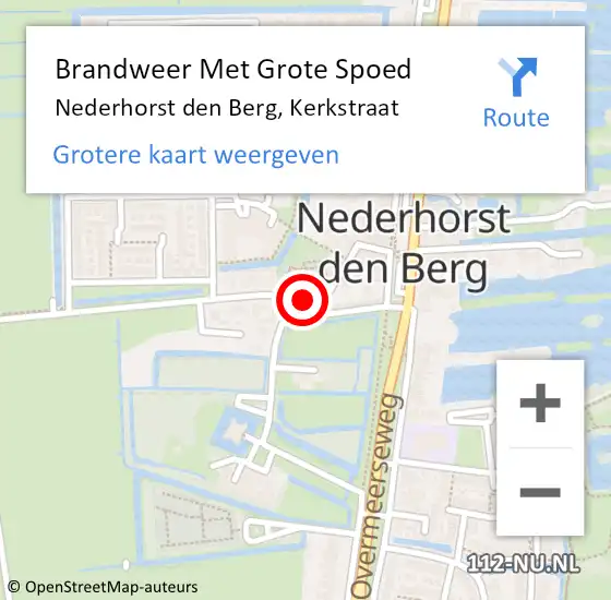 Locatie op kaart van de 112 melding: Brandweer Met Grote Spoed Naar Nederhorst den Berg, Kerkstraat op 14 maart 2016 19:02
