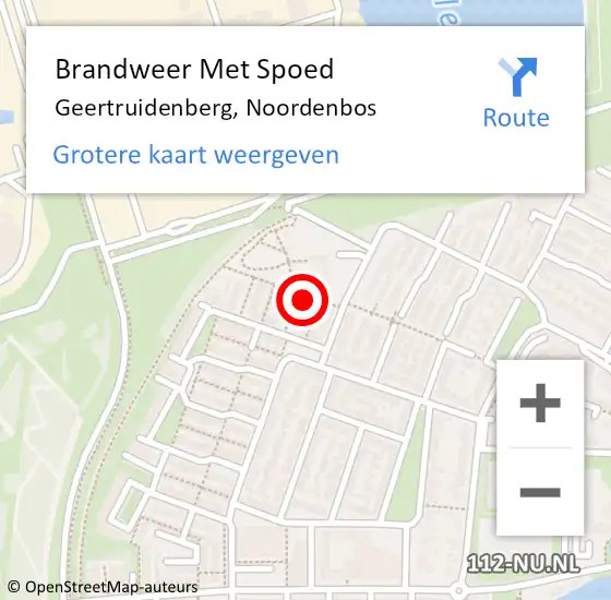 Locatie op kaart van de 112 melding: Brandweer Met Spoed Naar Geertruidenberg, Noordenbos op 14 maart 2016 21:18