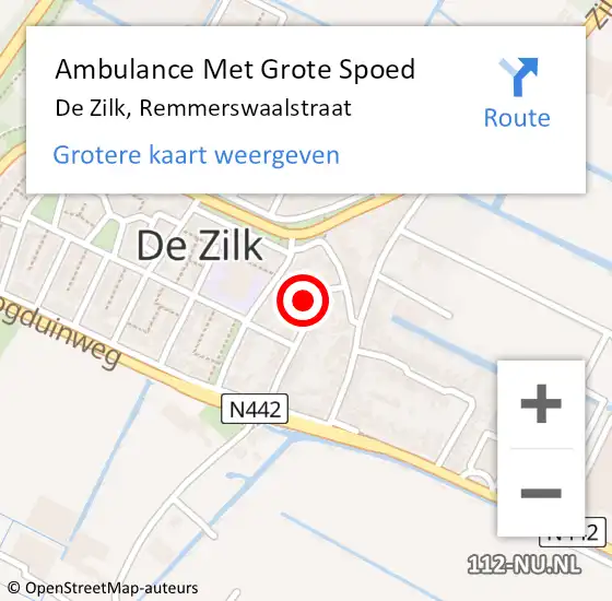 Locatie op kaart van de 112 melding: Ambulance Met Grote Spoed Naar De Zilk, Remmerswaalstraat op 15 maart 2016 00:56