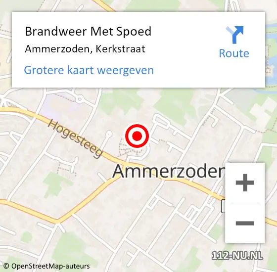 Locatie op kaart van de 112 melding: Brandweer Met Spoed Naar Ammerzoden, Kerkstraat op 15 maart 2016 05:22