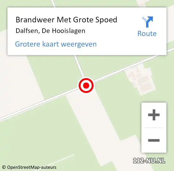 Locatie op kaart van de 112 melding: Brandweer Met Grote Spoed Naar Dalfsen, De Hooislagen op 15 maart 2016 06:07